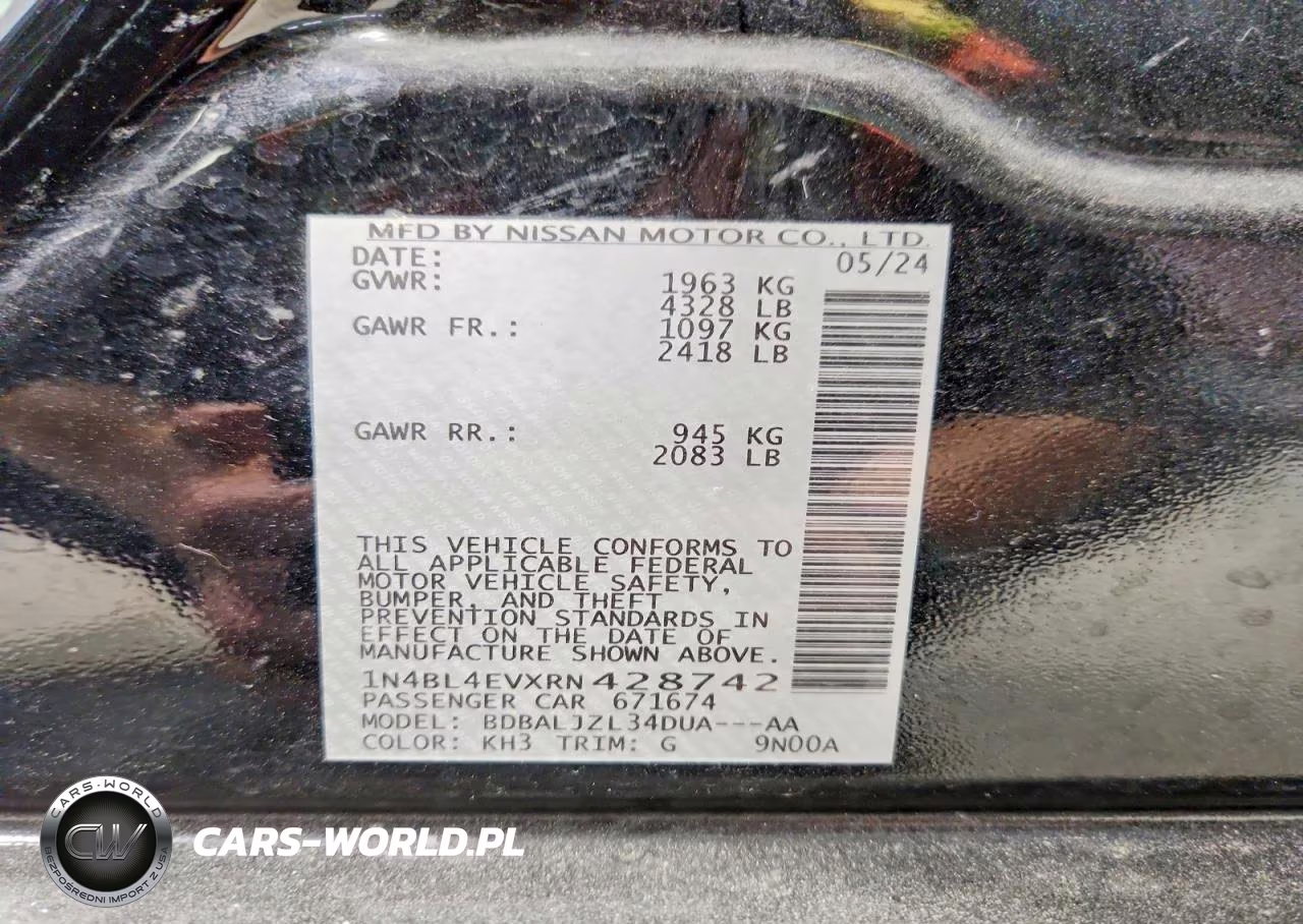 2024 Nissan Altima 2.5 Sl VIN:1N4BL4EVXRN428742 - 13