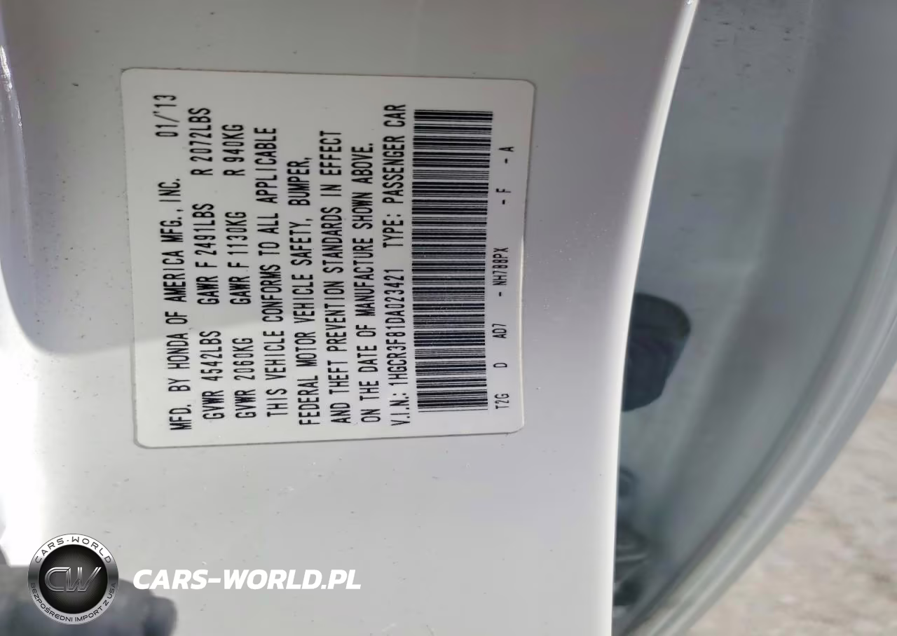 2013 Honda Accord VIN:1HGCR3F81DA023421 - 12