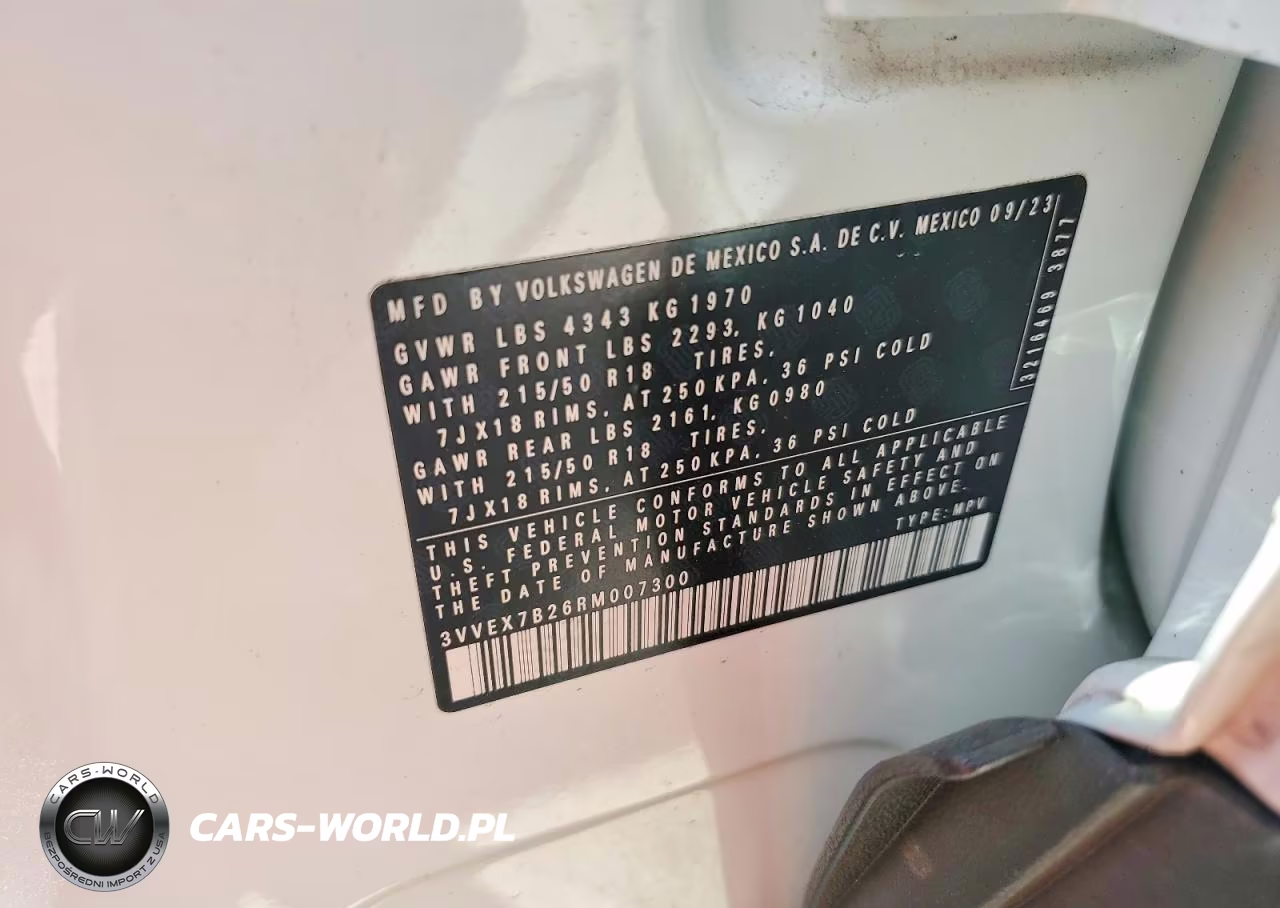 2024 Volkswagen Taos Se VIN:3VVEX7B26RM007300 - 13
