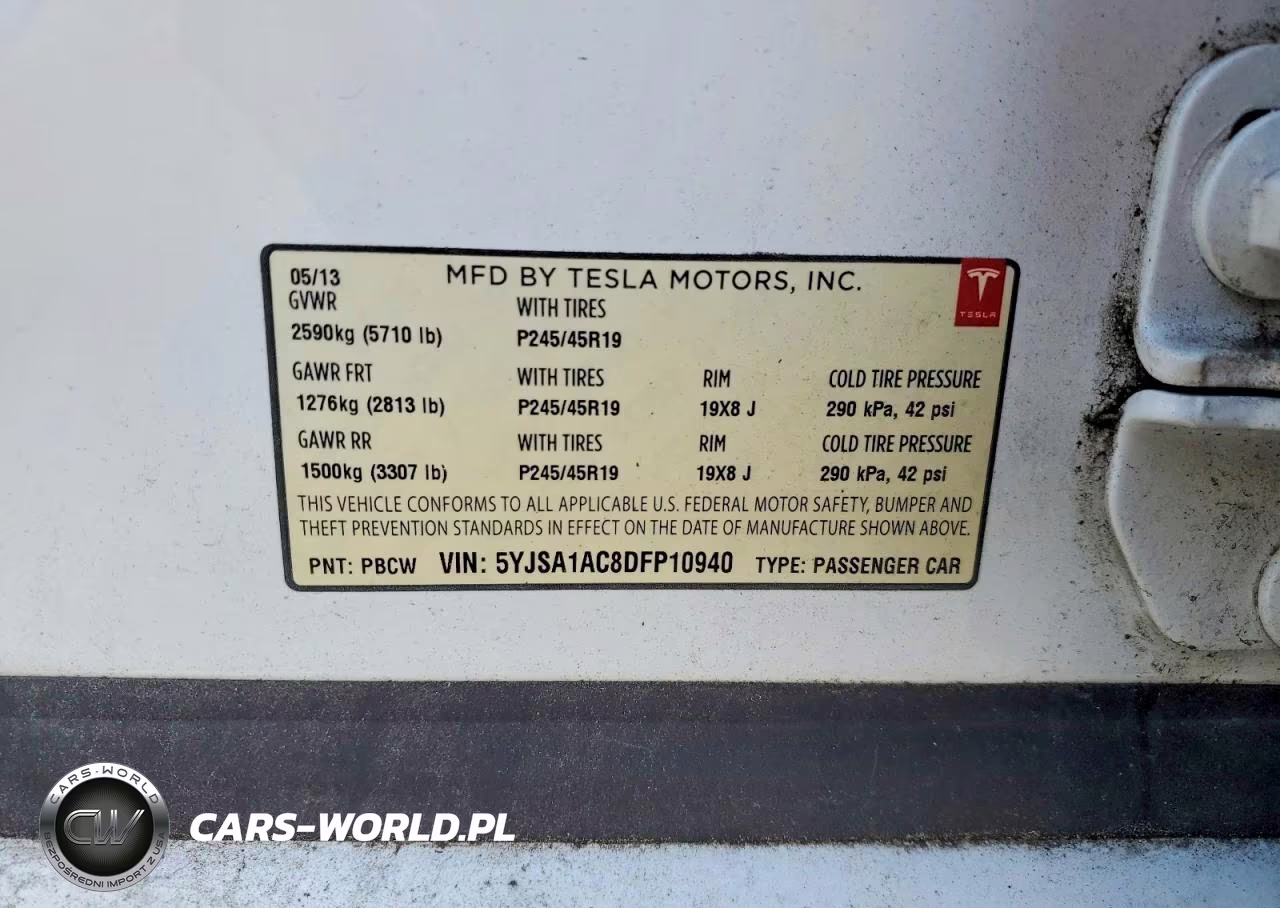 2013 Tesla Model S VIN:5YJSA1AC8DFP10940 - 13