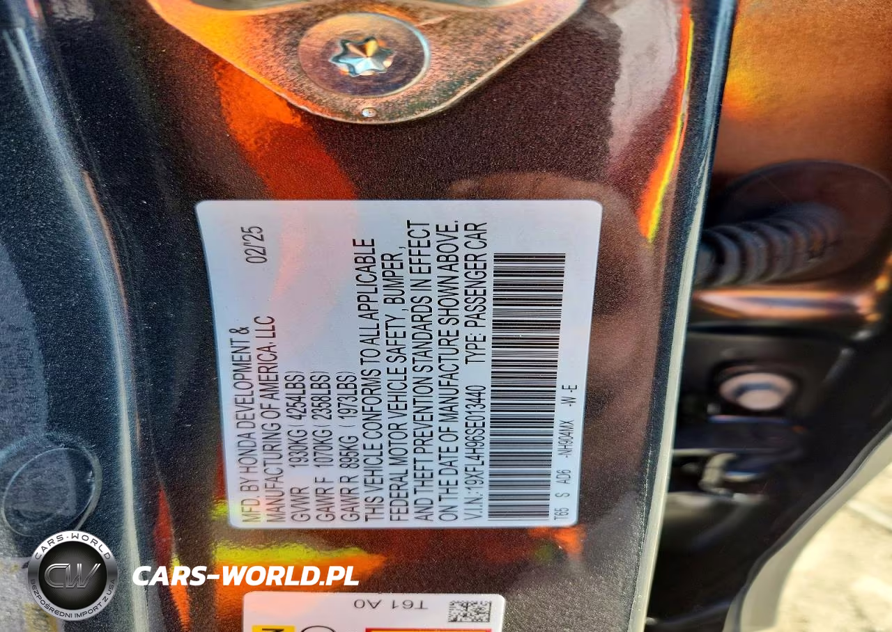 2025 Honda Civic Sport Touring VIN:19XFL4H96SE013440 - 12