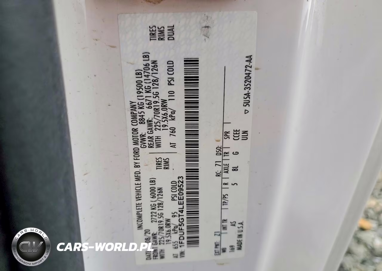 2020 Ford F550 VIN:1FDUF5GT4LEE09523 - 12