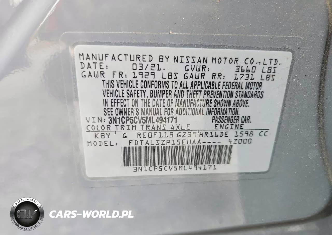 2021 Nissan Kicks Sv VIN:3N1CP5CV5ML494171 - 14