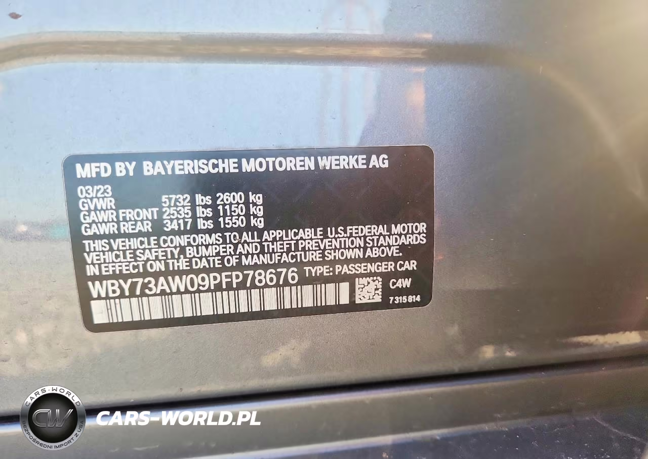 2023 BMW I4 Edrive 40 VIN:WBY73AW09PFP78676 - 12