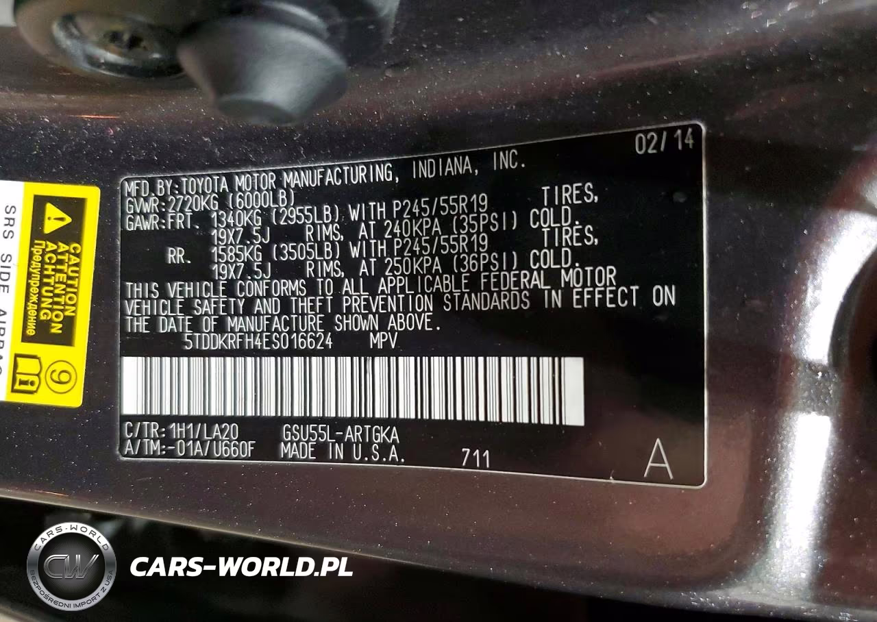2014 Toyota Highlander Limited VIN:5TDDKRFH4ES016624 - 14