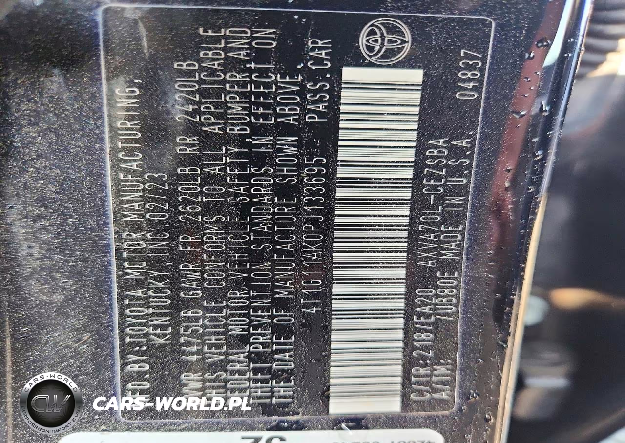 2023 Toyota Camry Se VIN:4T1G11AK0PU133695 - 12