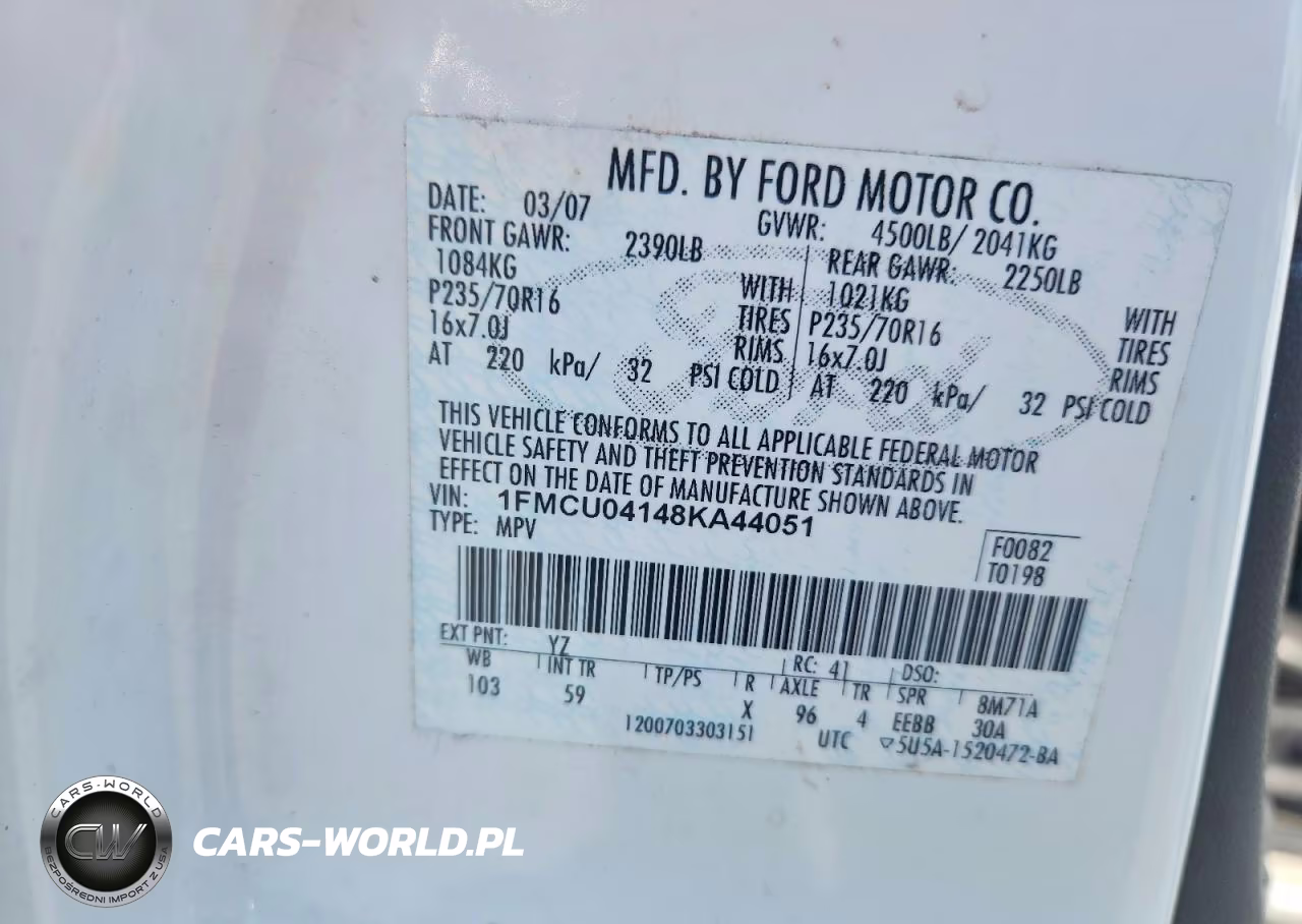 2008 Ford Escape Limited VIN:1FMCU04148KA44051 - 13
