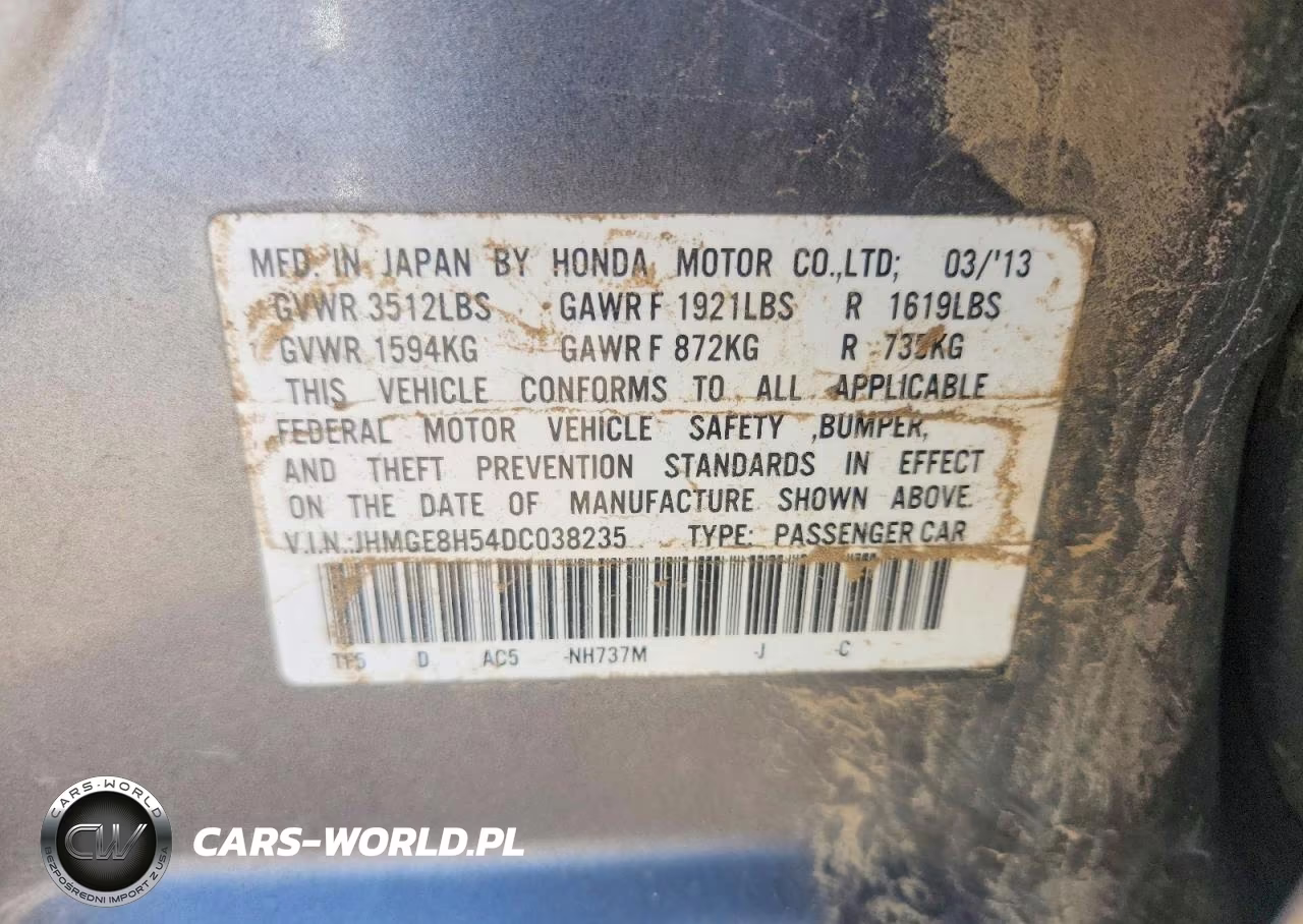 2013 Honda Fit Sport VIN:JHMGE8H54DC038235 - 12