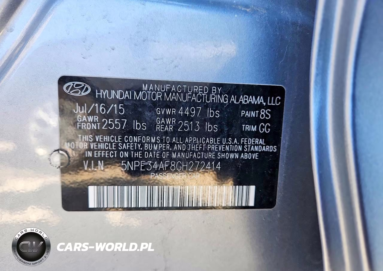 2016 Hyundai Sonata Sport VIN:5NPE34AF8GH272414 - 12