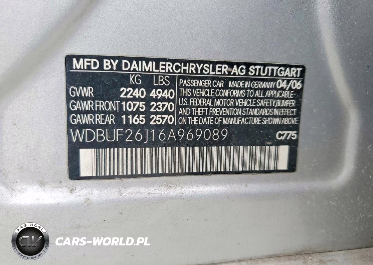 2006 Mercedes-Benz E 320 Cdi VIN:WDBUF26J16A969089 - 13