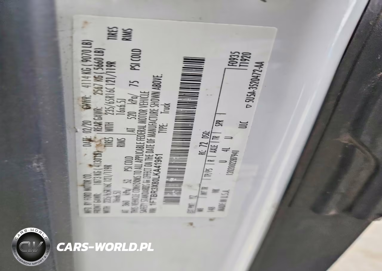 2020 Ford Transit T-250 VIN:1FTBR3X80LKA41961 - 12