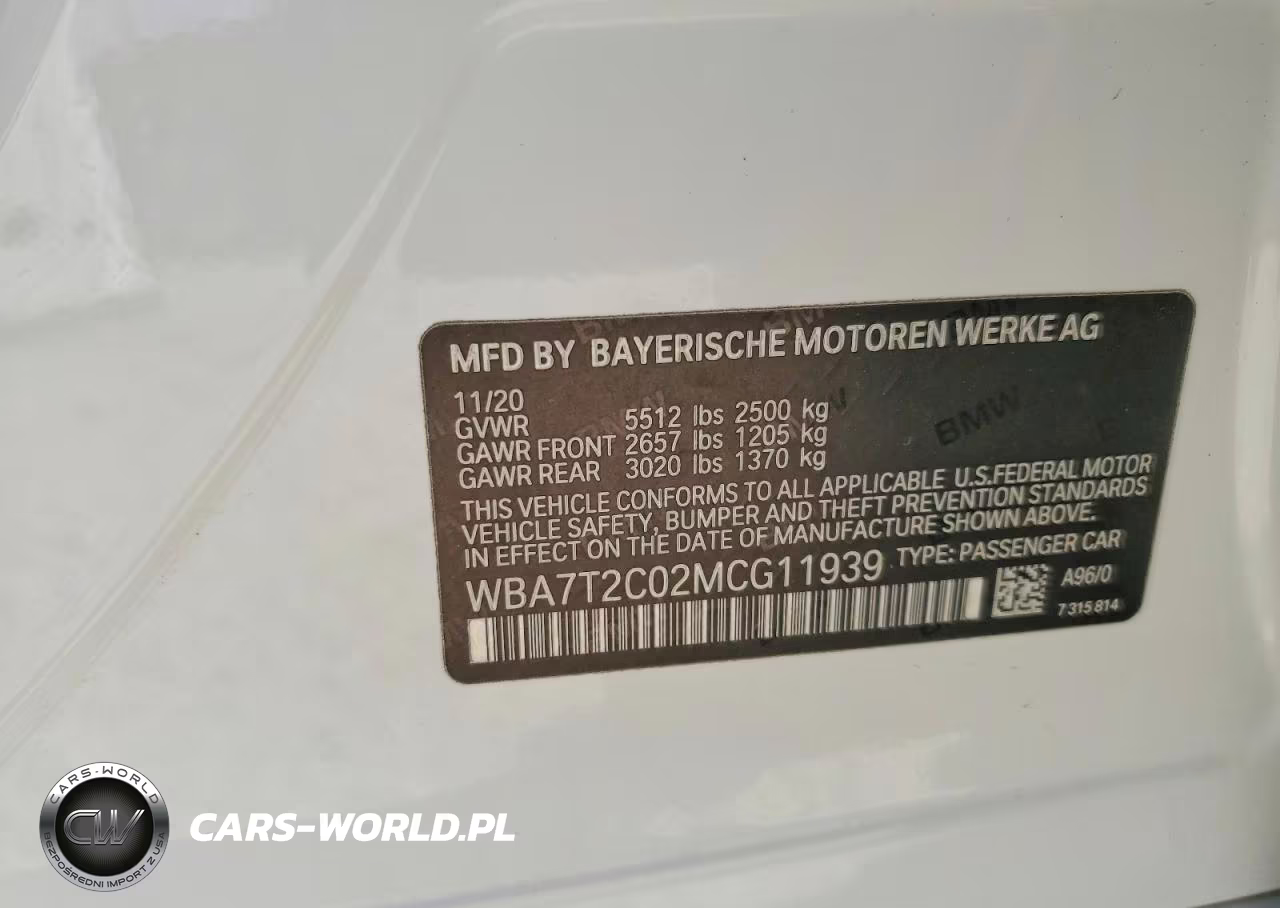 2021 BMW 740 I VIN:WBA7T2C02MCG11939 - 12