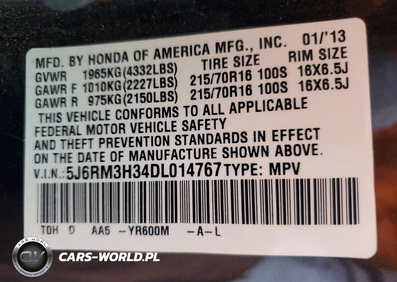 2013 Honda Cr-V Lx VIN:5J6RM3H34DL014767 - 13