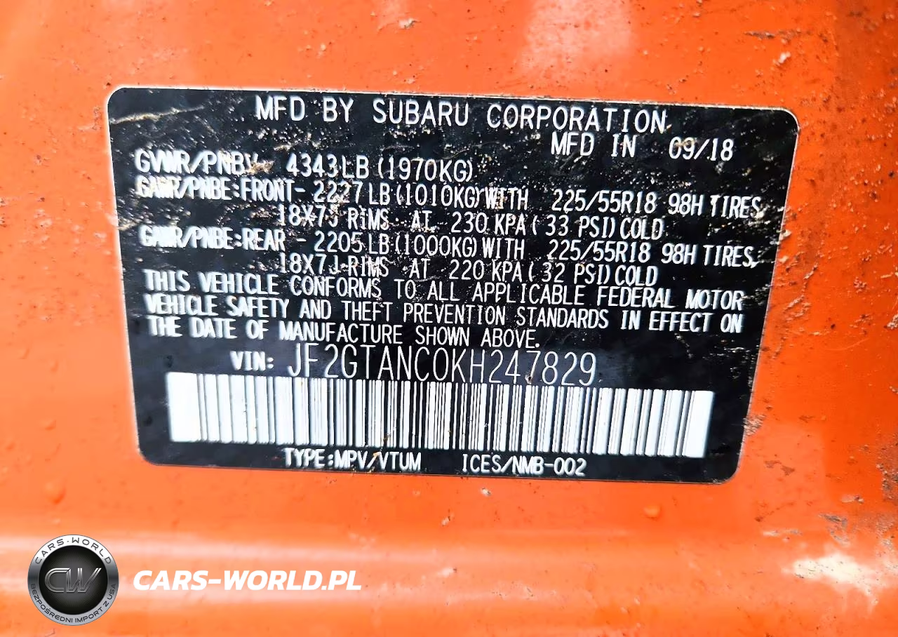 2019 Subaru Crosstrek Limited VIN:JF2GTANC0KH247829 - 13