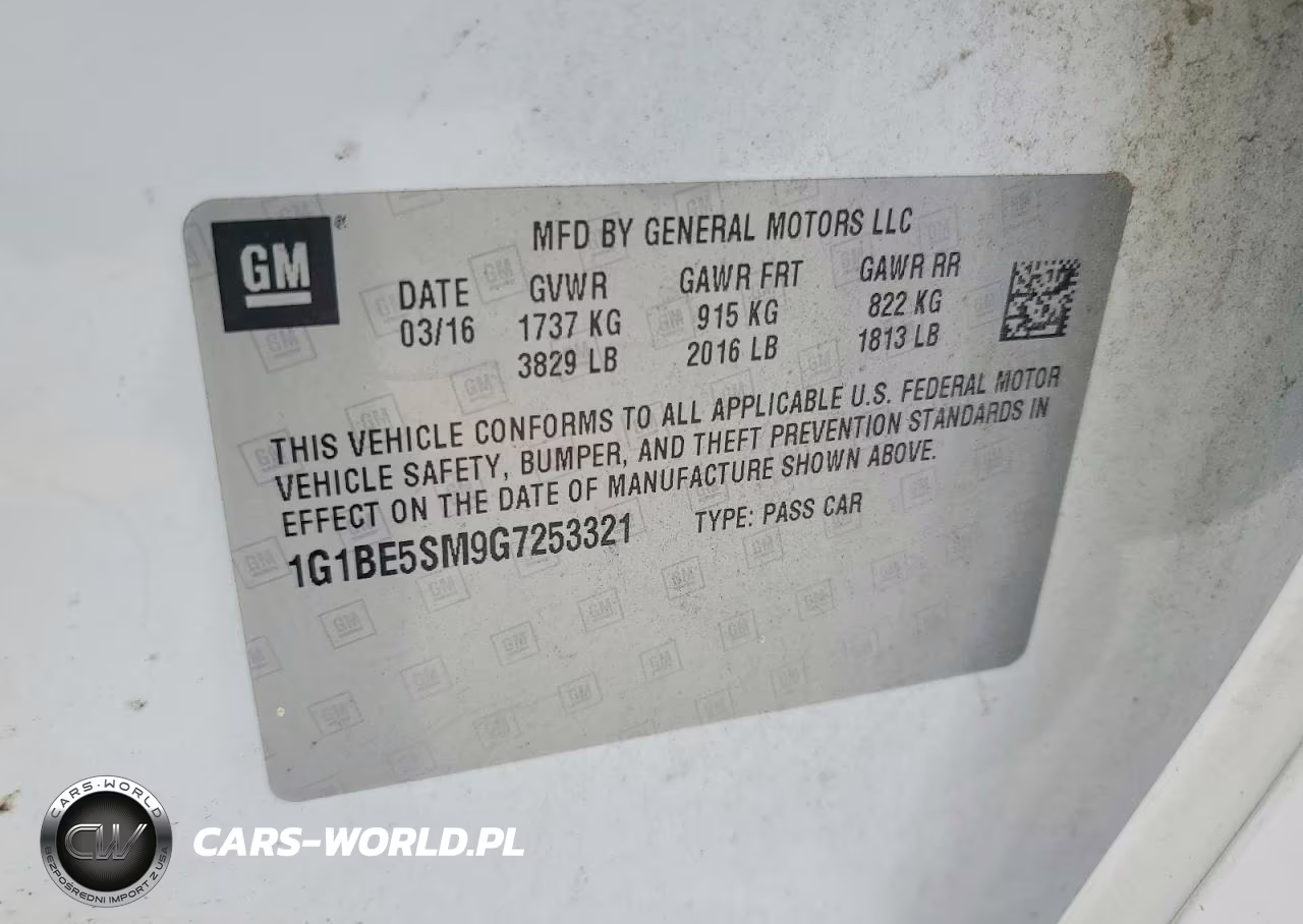 2016 Chevrolet Cruze Lt VIN:1G1BE5SM9G7253321 - 13
