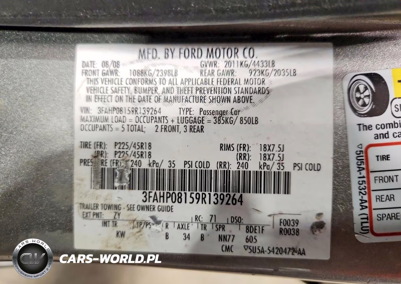 2009 Ford Fusion Sel VIN:3FAHP08159R139264 - 12