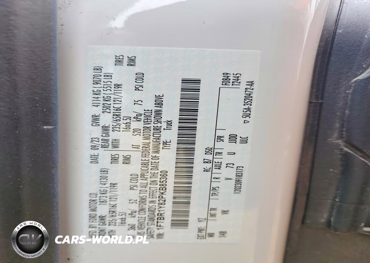 2023 Ford Transit T-250 VIN:1FTBR1Y82PKB85360 - 12