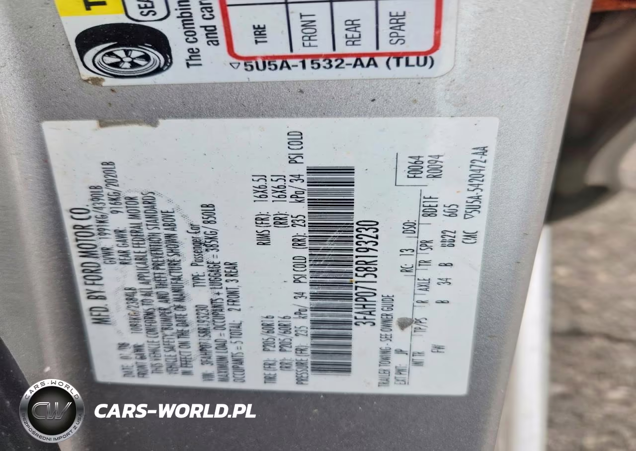 2008 Ford Fusion Se VIN:3FAHP07158R193230 - 12
