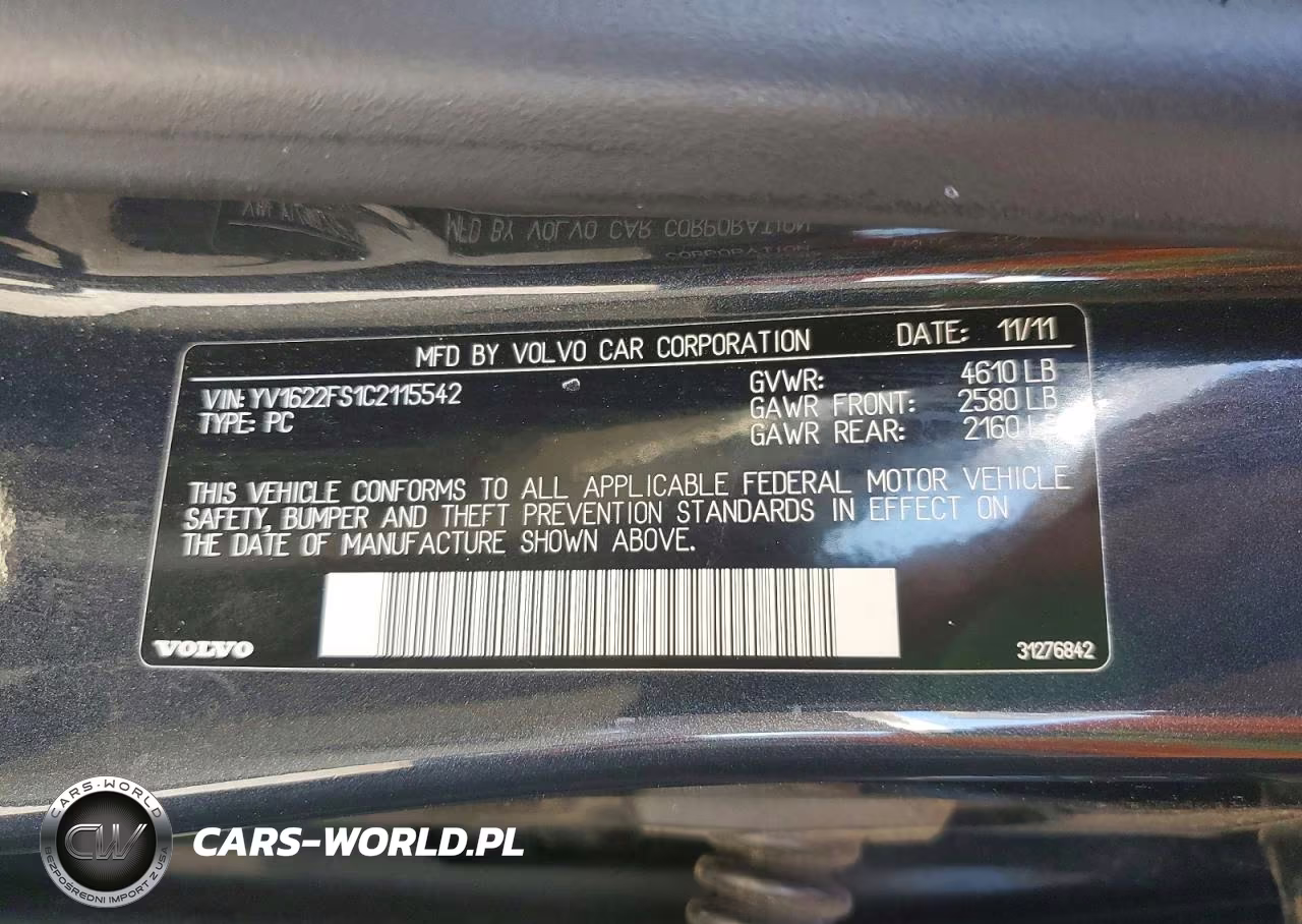 2012 Volvo S60 T5 VIN:YV1622FS1C2115542 - 12