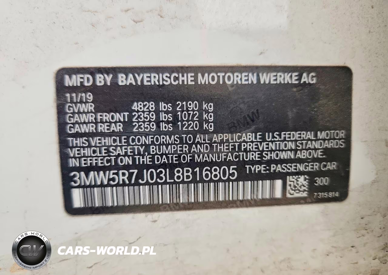 2020 BMW 330Xi VIN:3MW5R7J03L8B16805 - 12