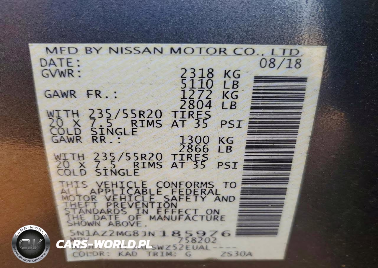 2018 Nissan Murano VIN:5N1AZ2MG8JN185976 - 14