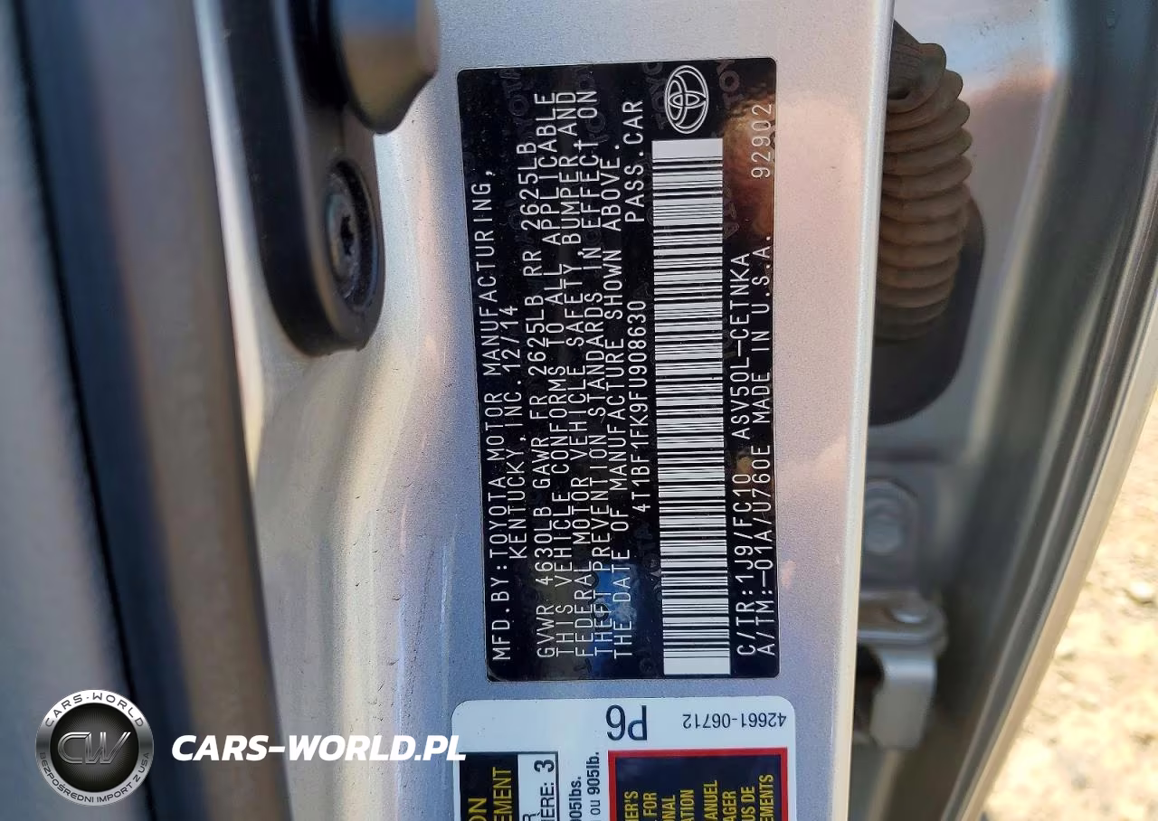 2015 Toyota Camry Le VIN:4T1BF1FK9FU908630 - 12