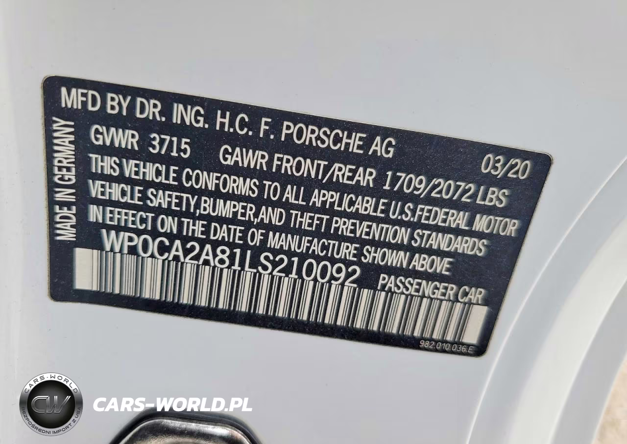 2020 Porsche Boxster Base VIN:WP0CA2A81LS210092 - 12