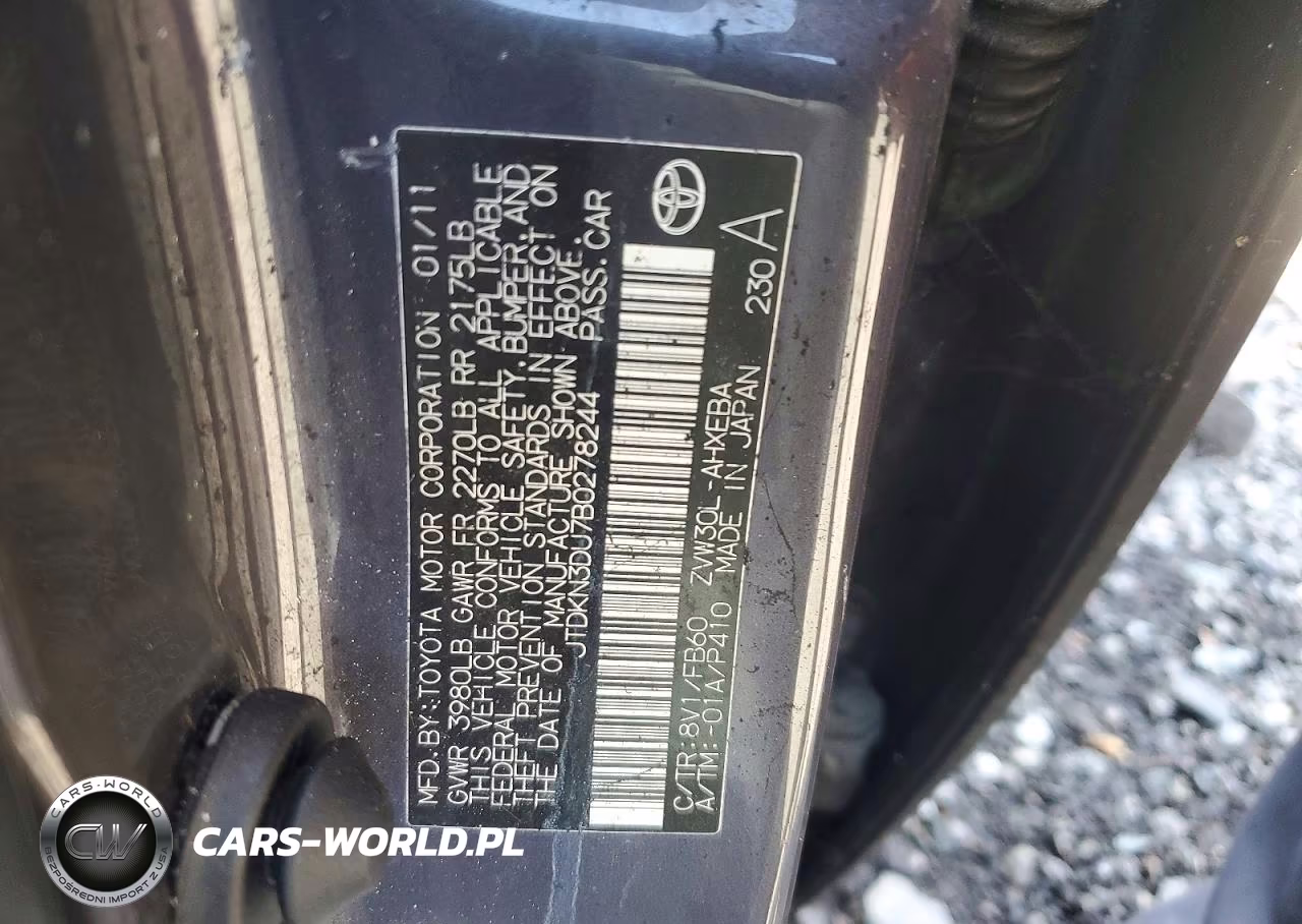 2011 Toyota Prius Three VIN:JTDKN3DU7B0278244 - 12