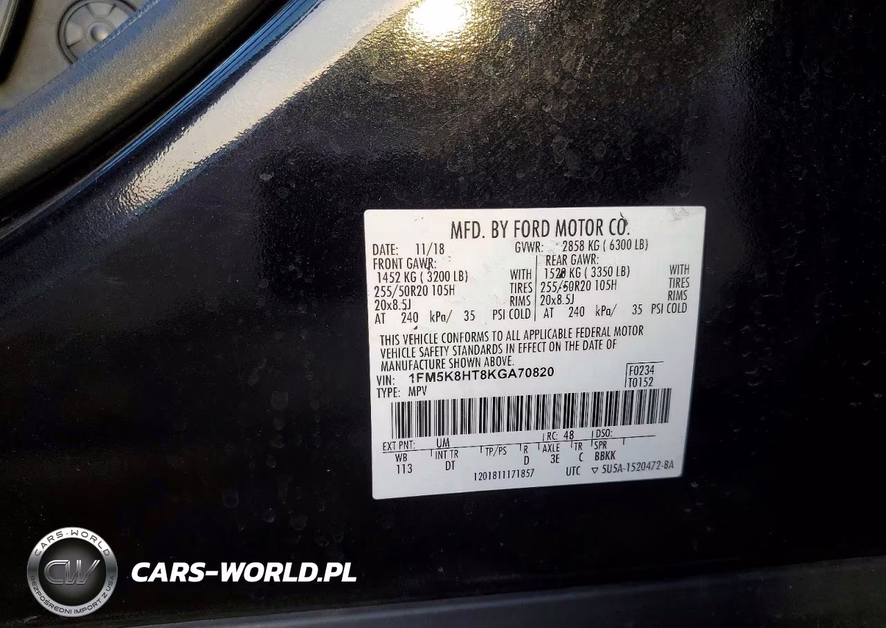2019 Ford Explorer Platinum VIN:1FM5K8HT8KGA70820 - 13