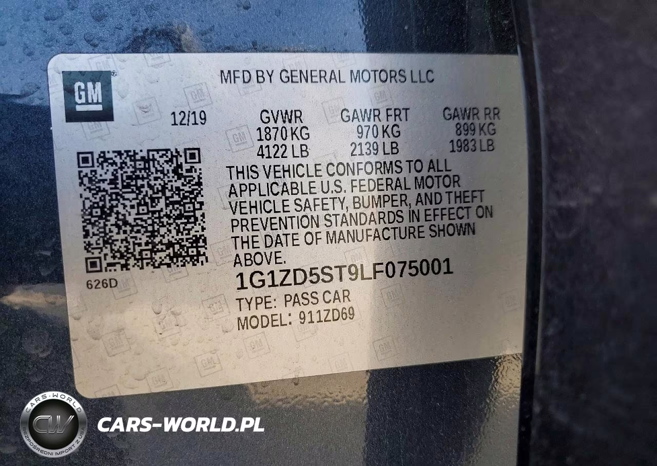 2020 Chevrolet Malibu Lt VIN:1G1ZD5ST9LF075001 - 12