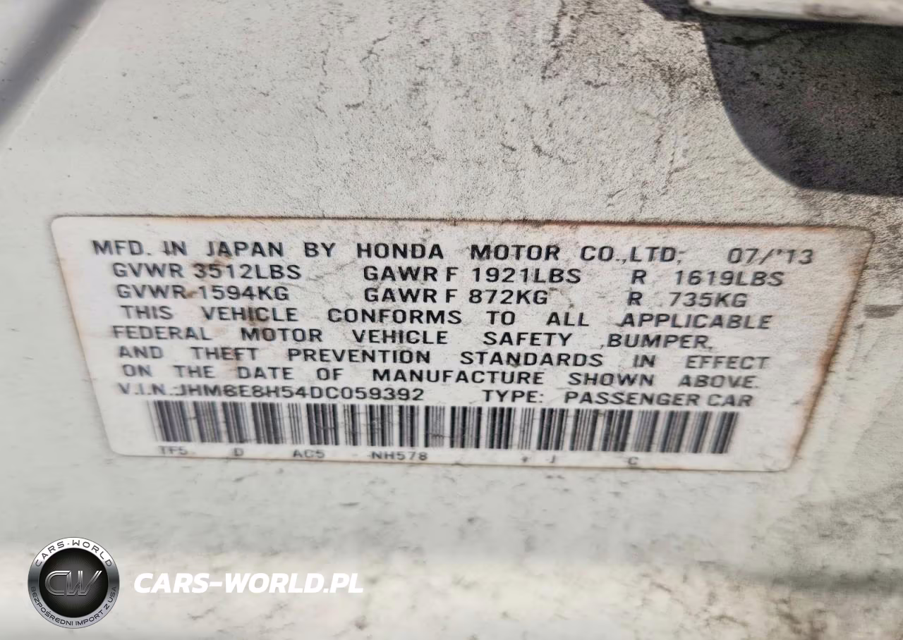 2013 Honda Fit Sport VIN:JHMGE8H54DC059392 - 12