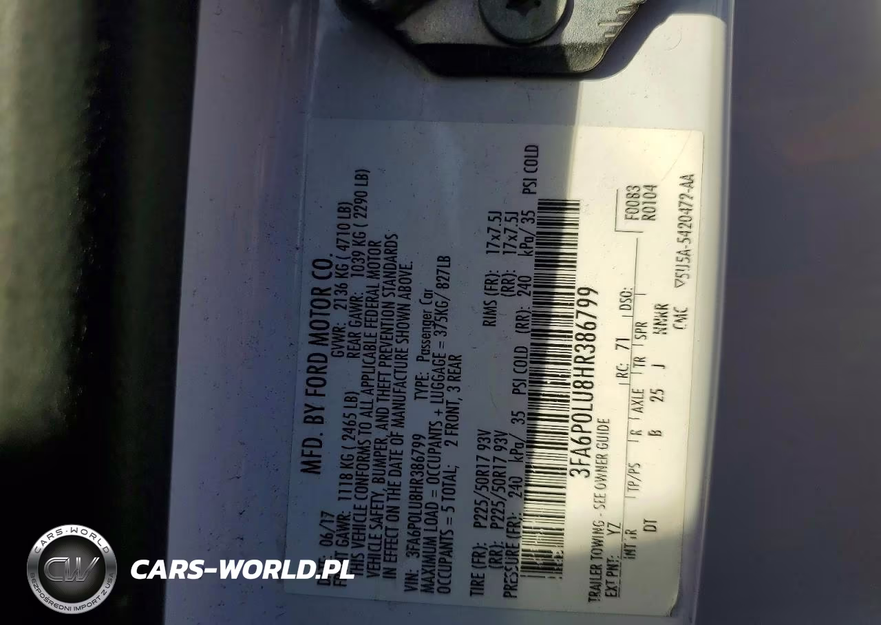 2017 Ford Fusion Se Hybrid VIN:3FA6P0LU8HR386799 - 12