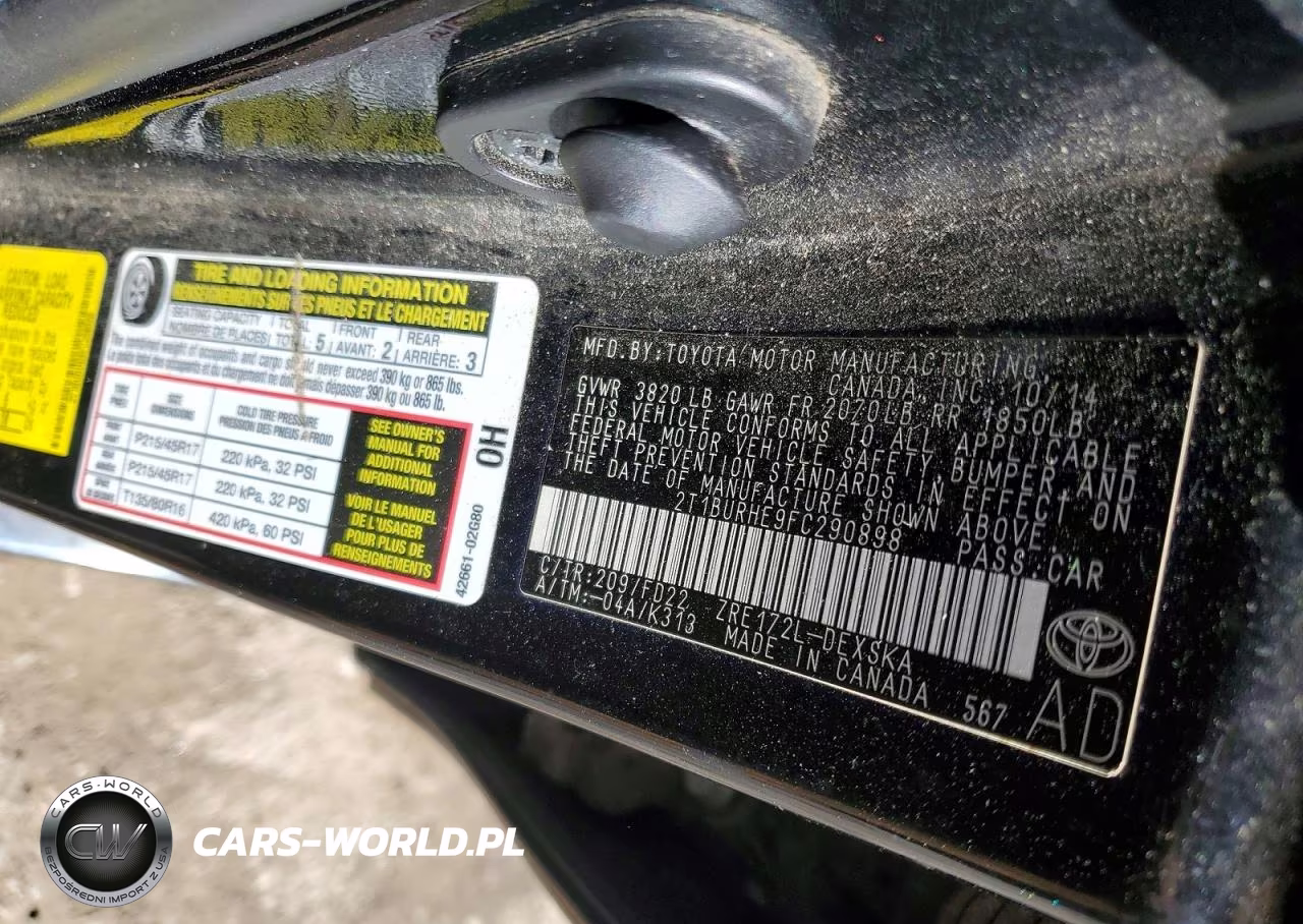 2015 Toyota Corolla S Plus VIN:2T1BURHE9FC290898 - 12