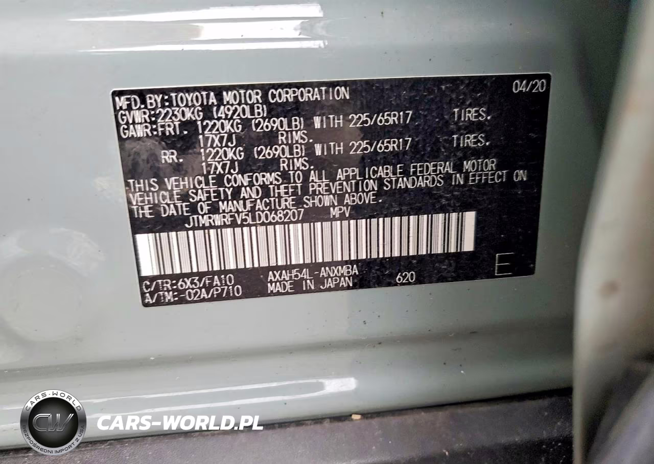 2020 Toyota Rav4 Hybrid Xle VIN:JTMRWRFV5LD068207 - 12