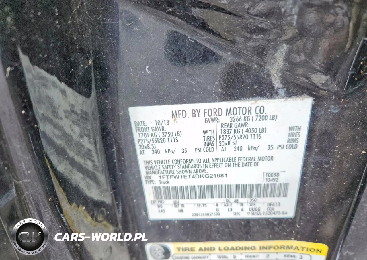 2013 Ford F150 Supercrew VIN:1FTFW1ET4DKG21981 - 12