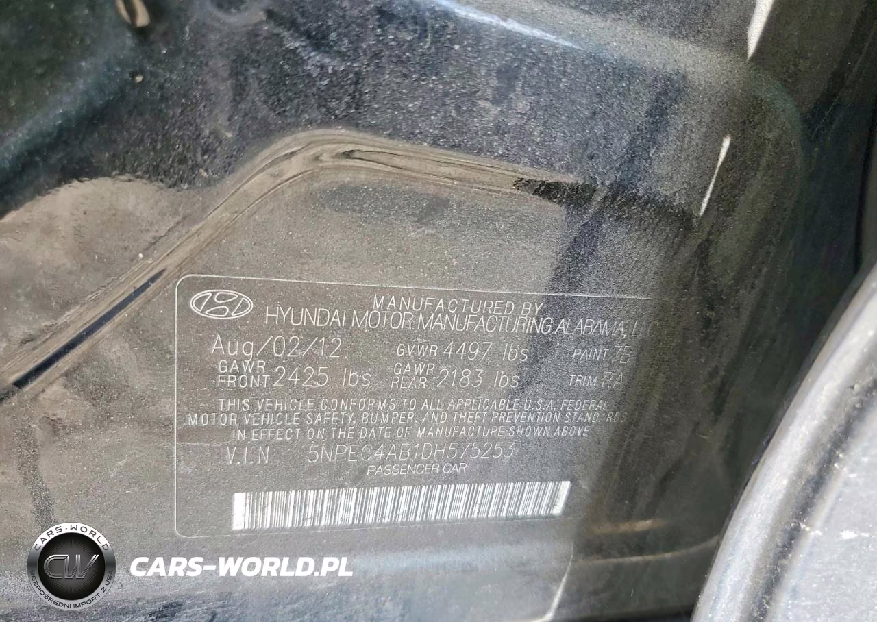 2013 Hyundai Sonata Limited 2.0T VIN:5NPEC4AB1DH575253 - 12
