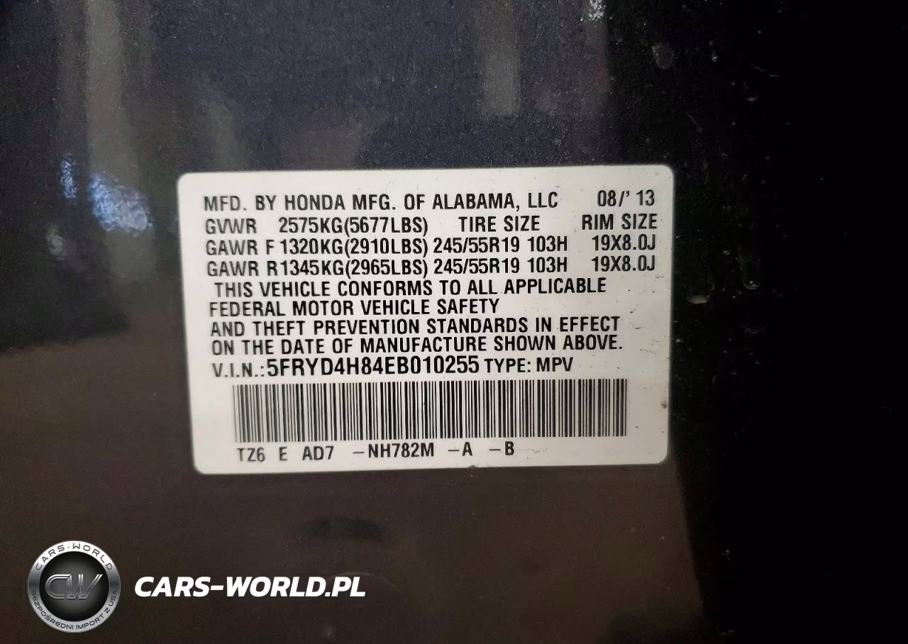 2014 Acura Mdx Advance VIN:5FRYD4H84EB010255 - 14