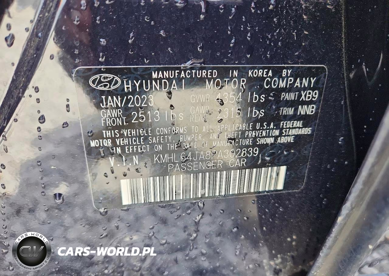 2023 Hyundai Sonata Sel VIN:KMHL64JA8PA302839 - 12
