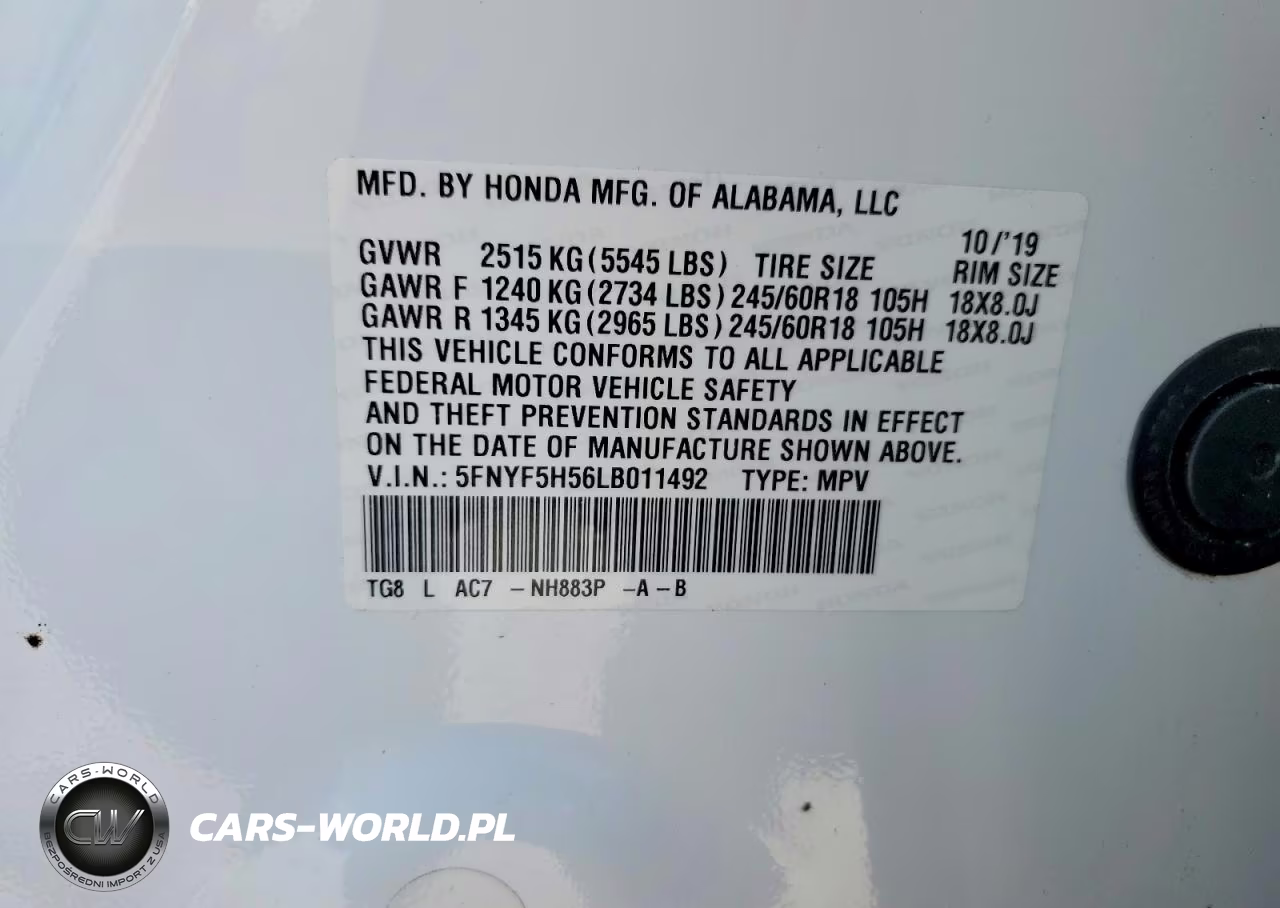 2020 Honda Pilot Exl VIN:5FNYF5H56LB011492 - 12