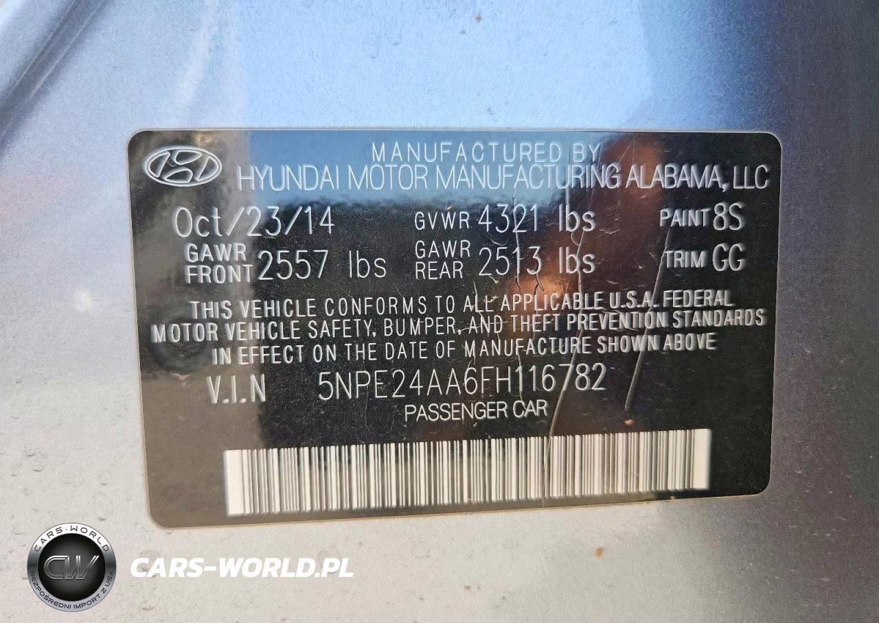 2015 Hyundai Sonata Eco VIN:5NPE24AA6FH116782 - 12