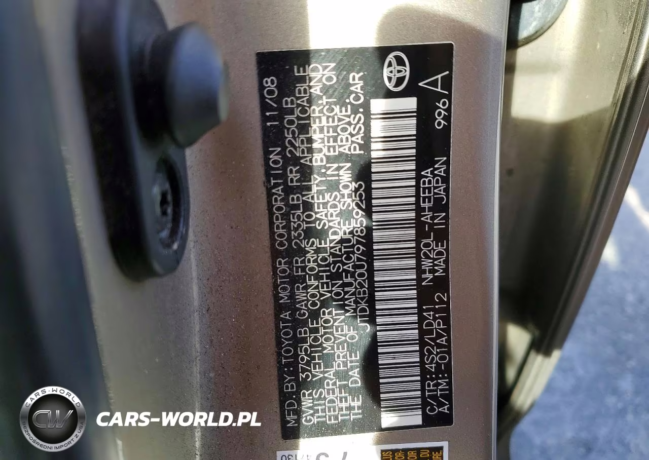 2009 Toyota Prius Base VIN:JTDKB20U797859253 - 12