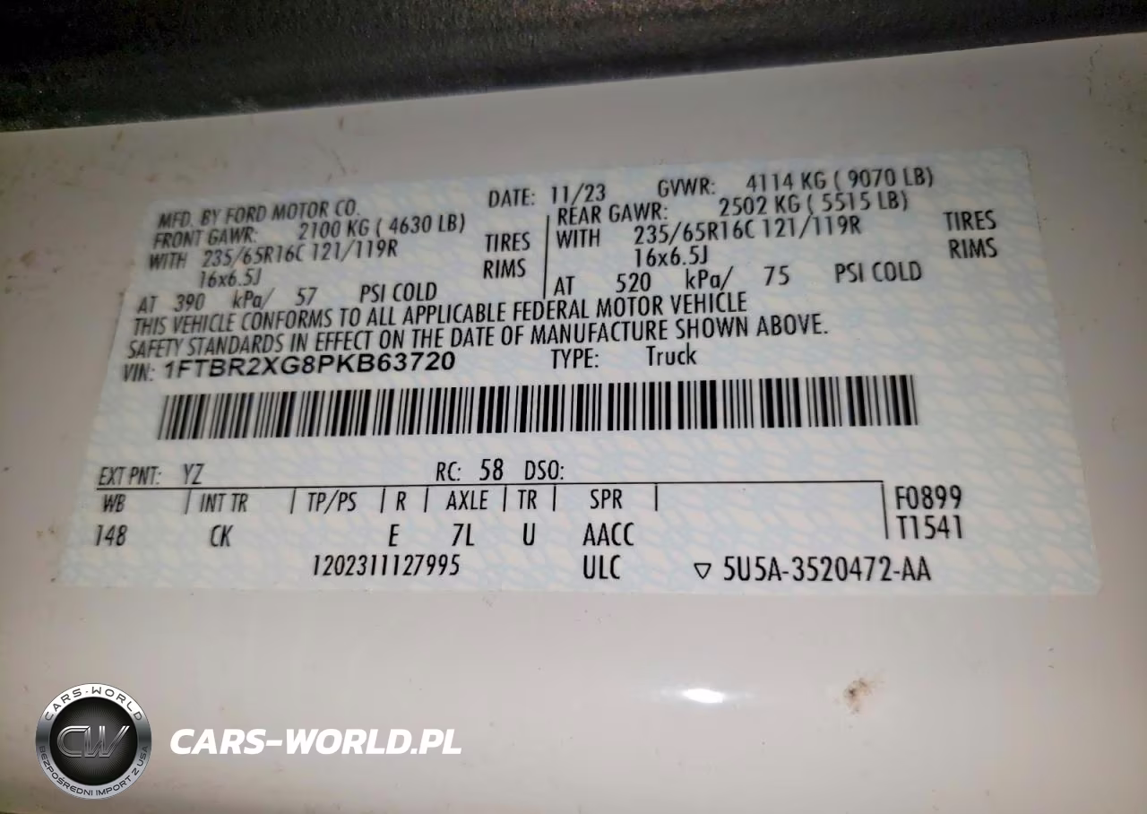 2023 Ford Transit 250 Delivery Van VIN:1FTBR2XG8PKB63720 - 13