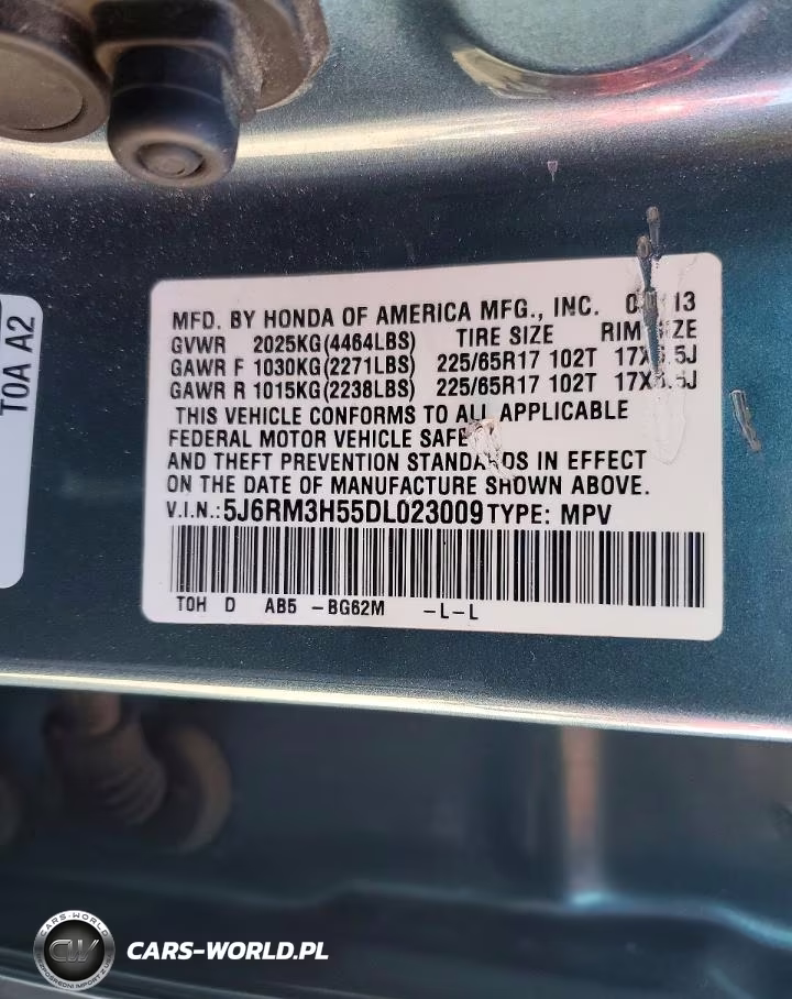 2013 Honda Cr-V Ex VIN:5J6RM3H55DL023009 - 12