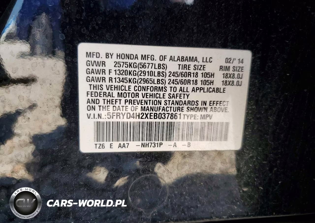 2014 Acura Mdx VIN:5FRYD4H2XEB037861 - 13