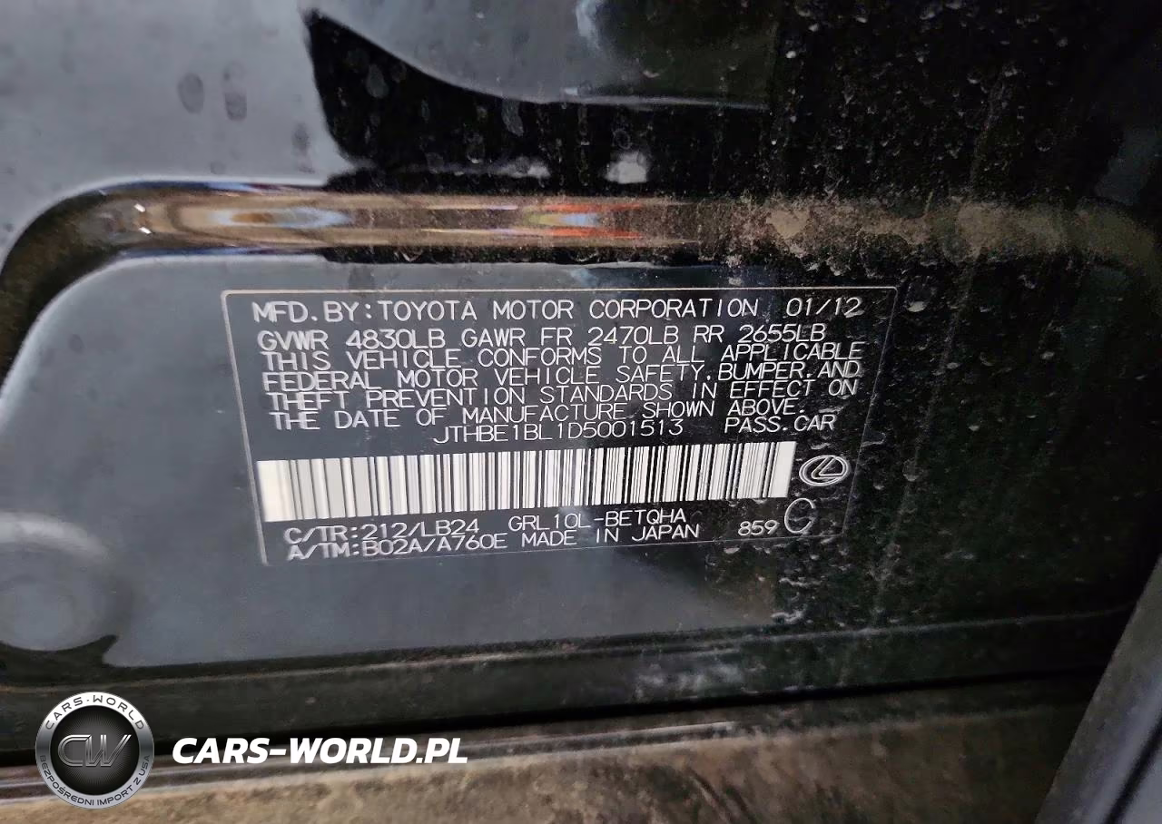 2013 Lexus Gs 350 Base VIN:JTHBE1BL1D5001513 - 12