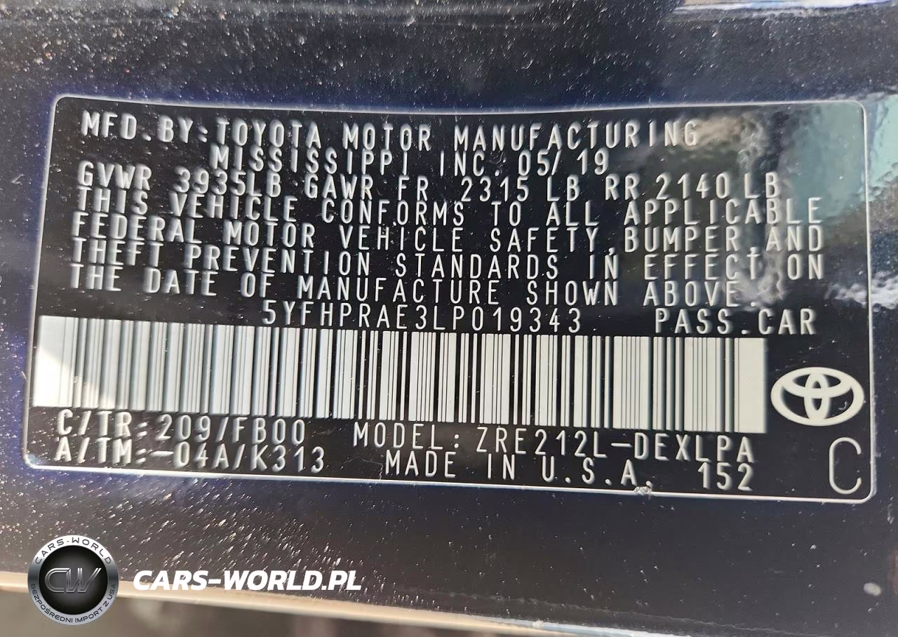 2020 Toyota Corolla Le VIN:5YFHPRAE3LP019343 - 13