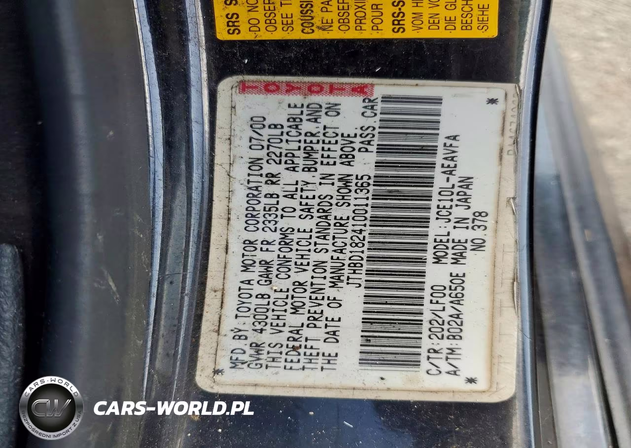 2001 Lexus Is 300 Base VIN:JTHBD182410011365 - 13