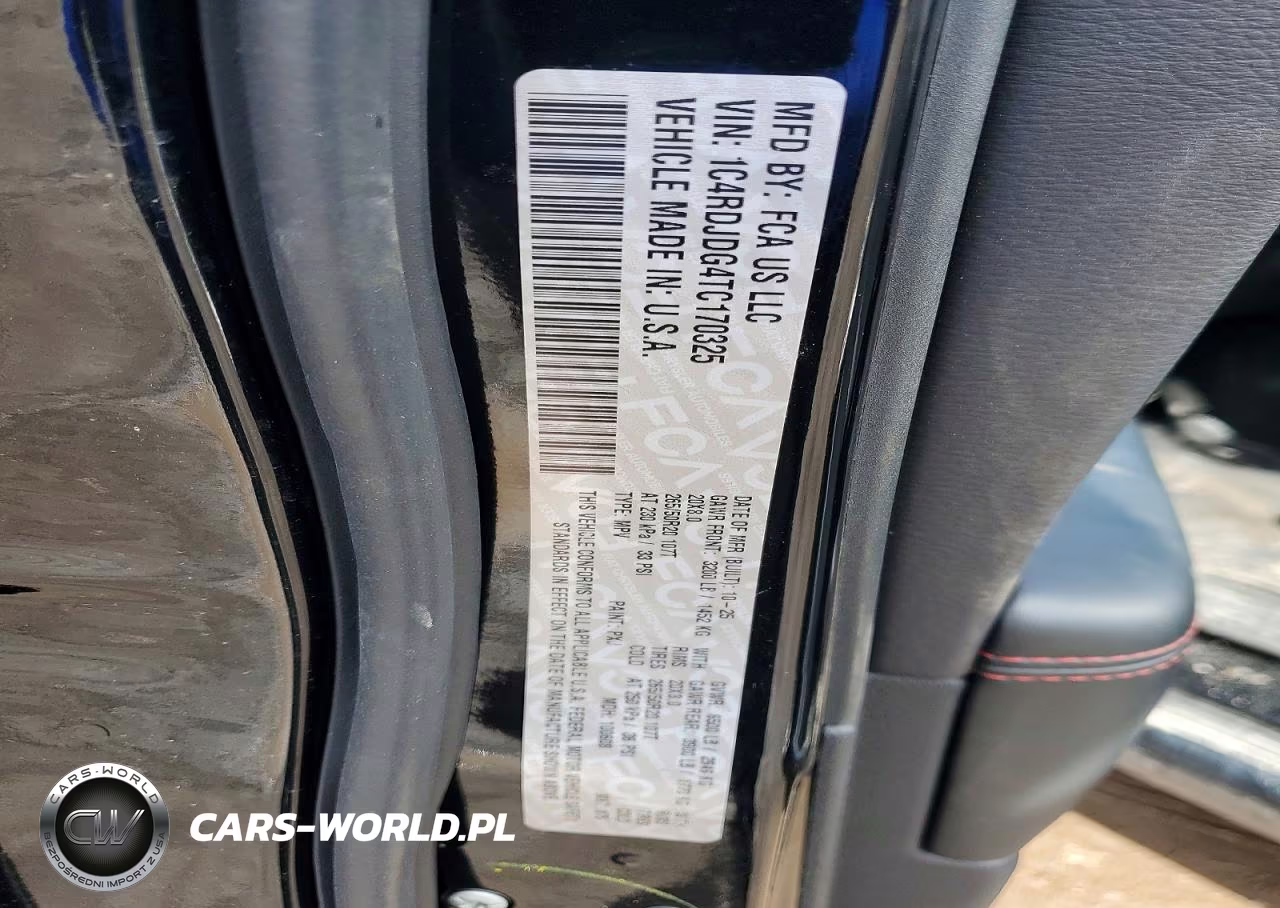 2026 Dodge Durango Gt VIN:1C4RDJDG4TC170325 - 13