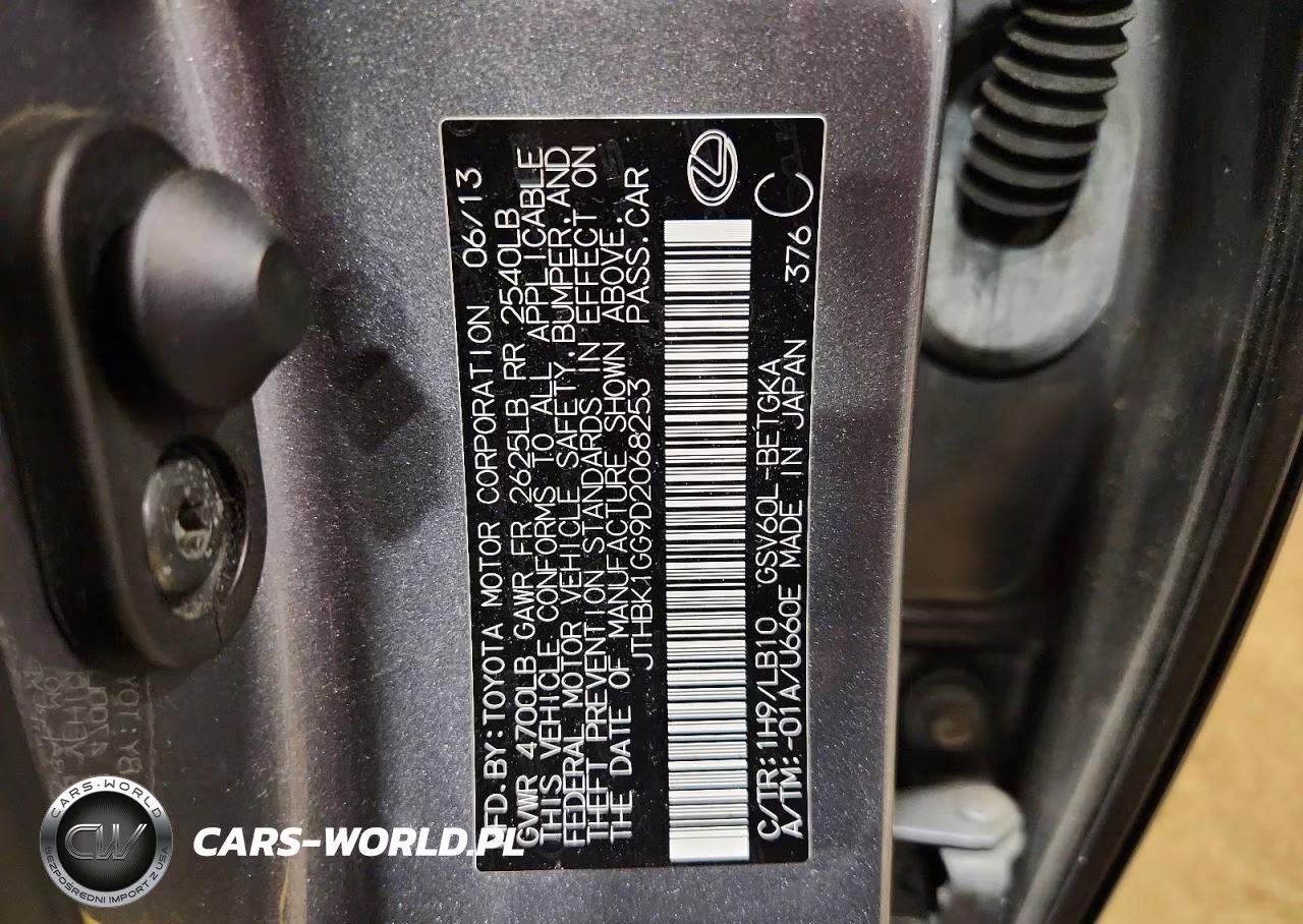 2013 Lexus Es 350 Base VIN:JTHBK1GG9D2068253 - 12