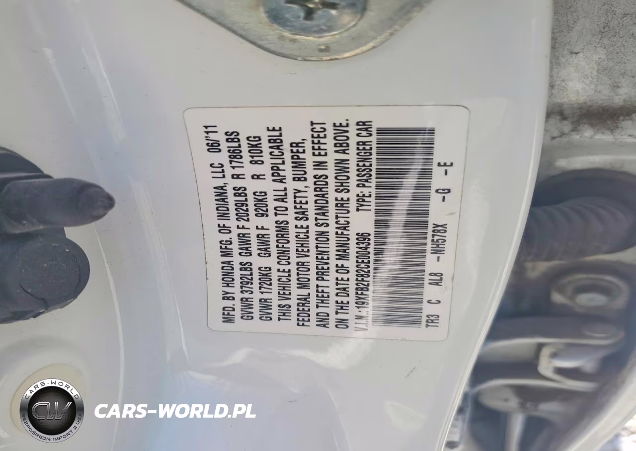 2012 Honda Civic Ex VIN:19XFB2F82CE004396 - 12